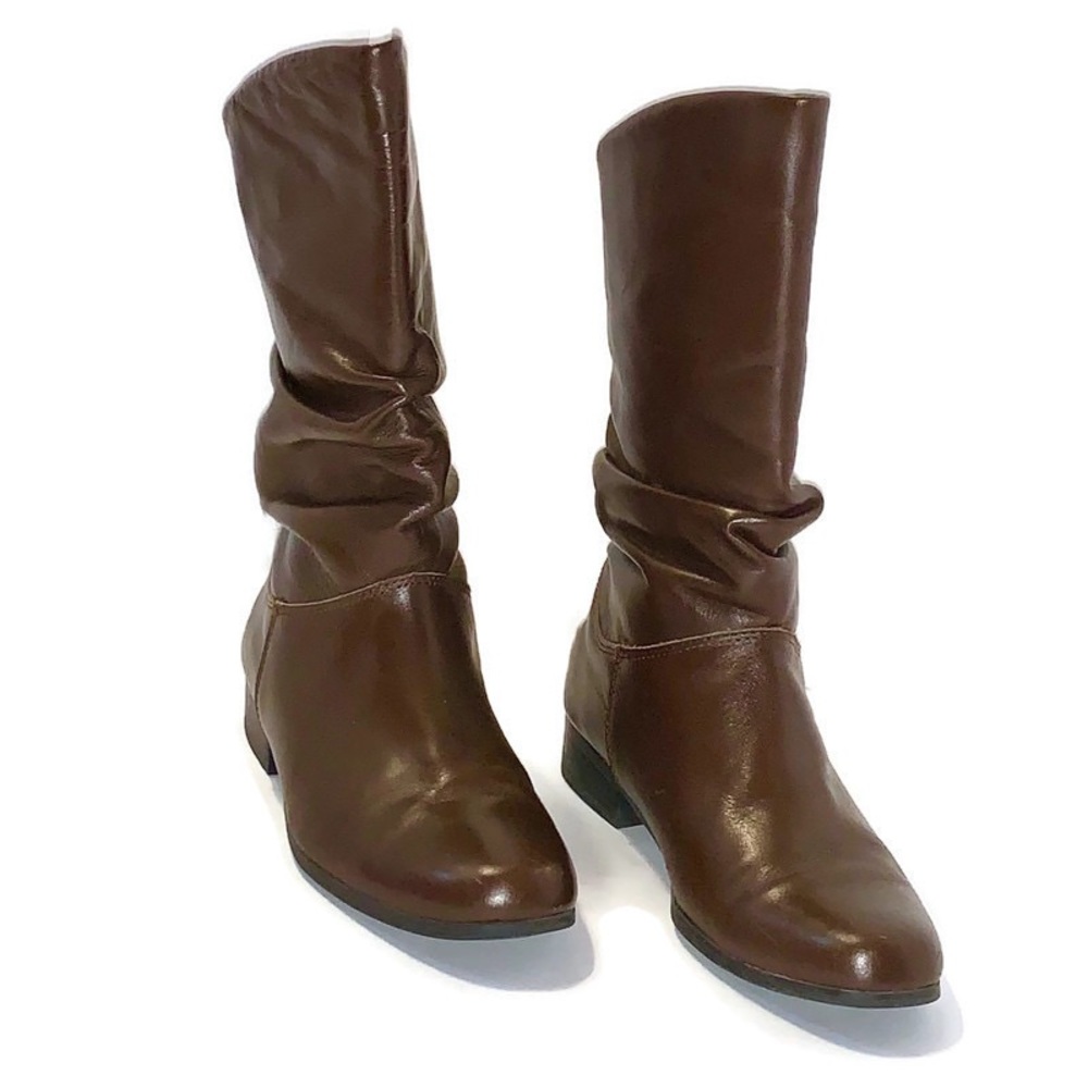 Leather Calf Height Boots Brown 6M